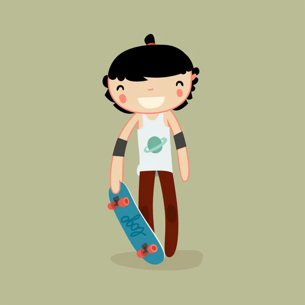 Funny skater girl — Stock Vector
