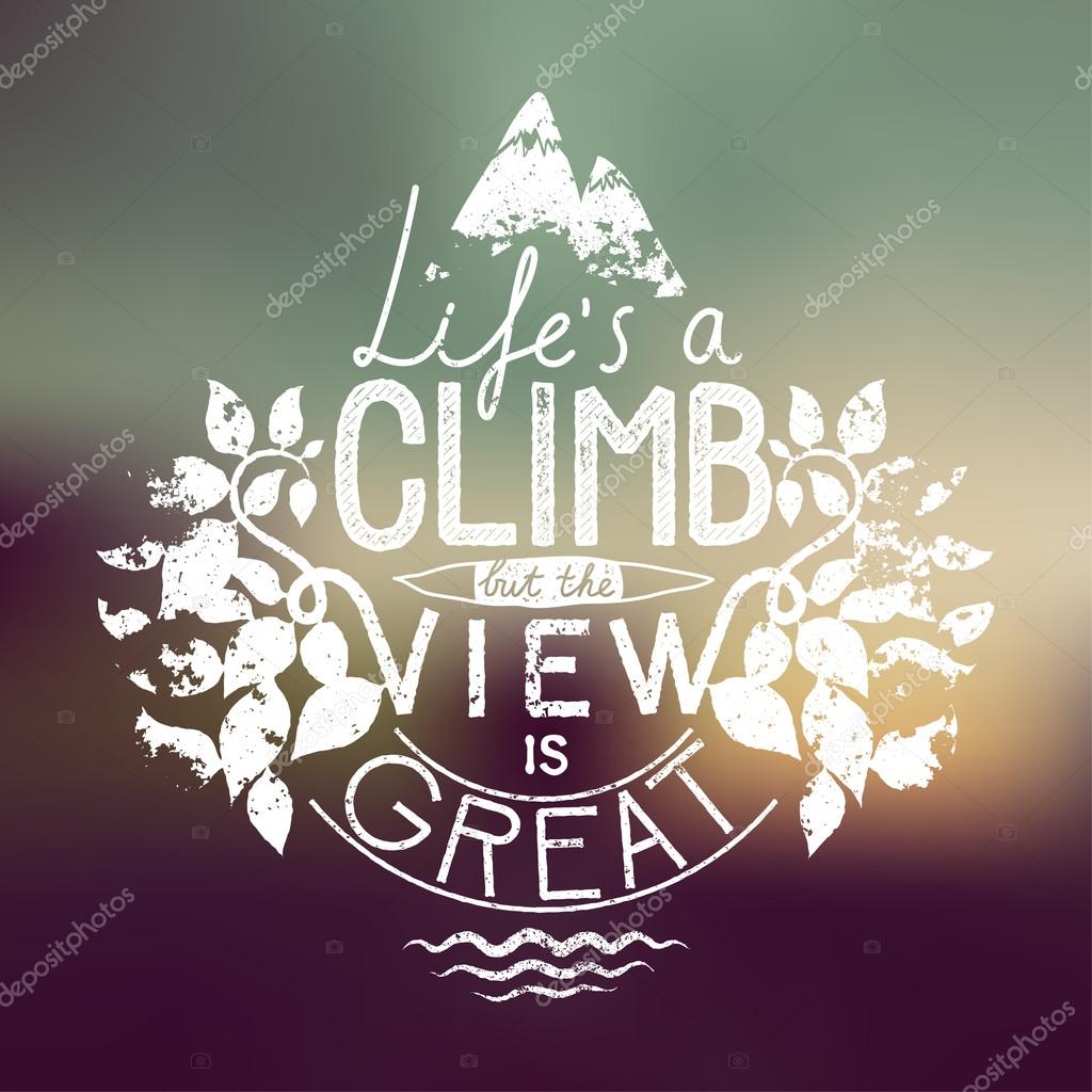 hiking calligraphy concept