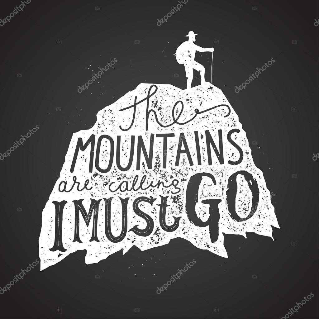 Hiker silhouette and lettering