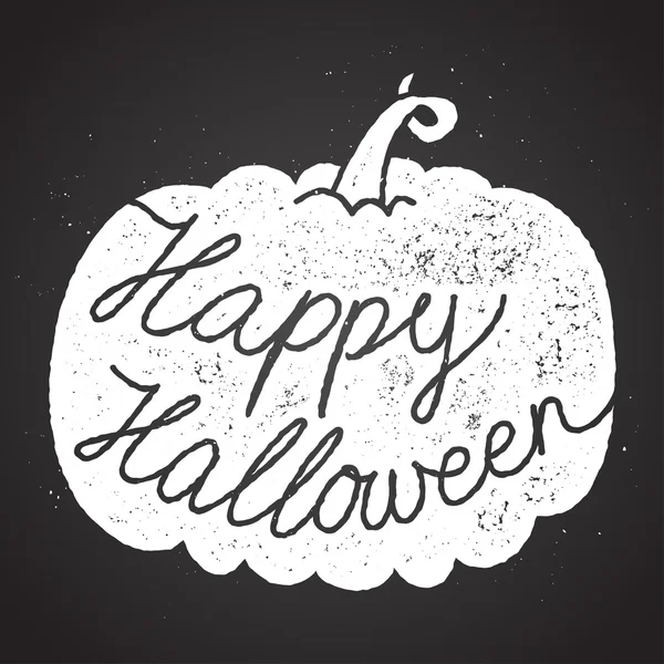 Happy Halloween kaligrafia podpisać z dyni — Wektor stockowy