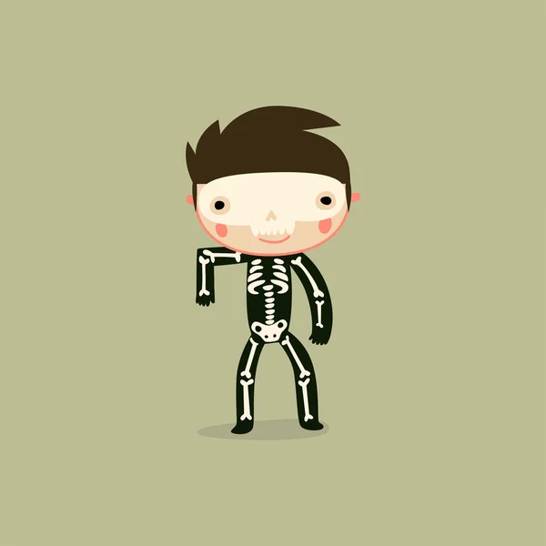 Halloween kid skelet — Stockvector