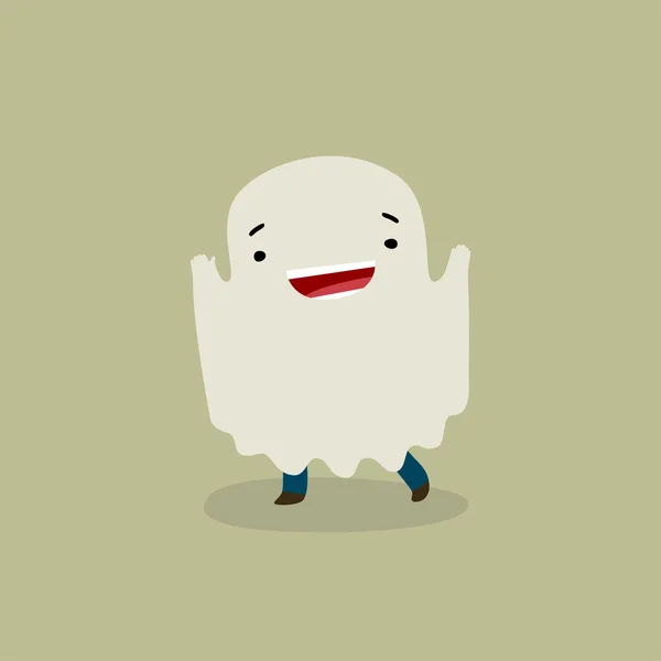 Halloween niño fantasma — Vector de stock