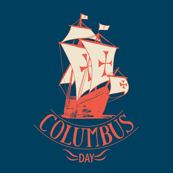 Lettrage de jour Columbus — Image vectorielle