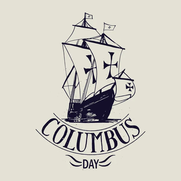 Lettrage de jour Columbus — Image vectorielle