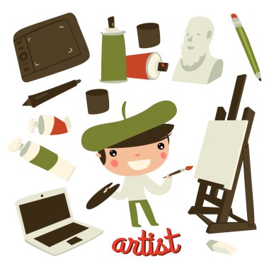 Sanatçı, ressam, tasarımcı simgeler