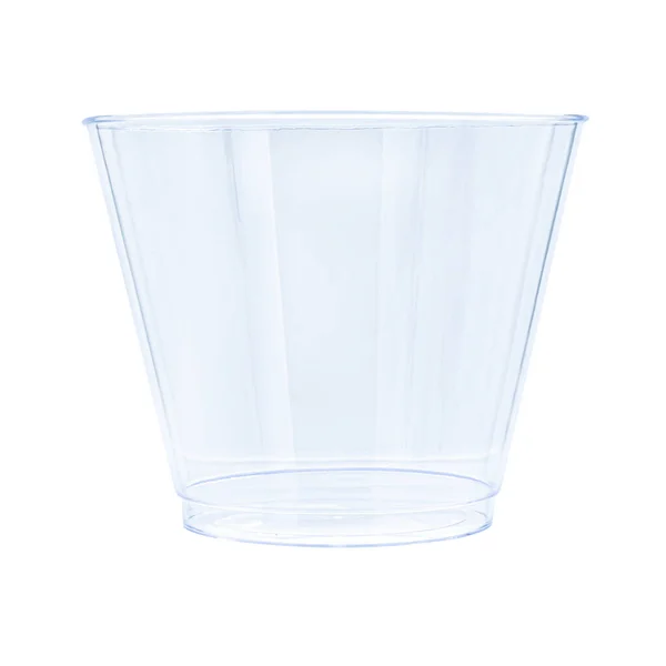 Utensílio Descartável Plástico Copo Plástico Transparente Isolado Fundo Branco — Fotografia de Stock