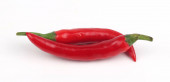 chili paprika, fehér alapon