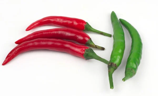 Peperoni Peperoncino Sfondo Bianco — Foto Stock