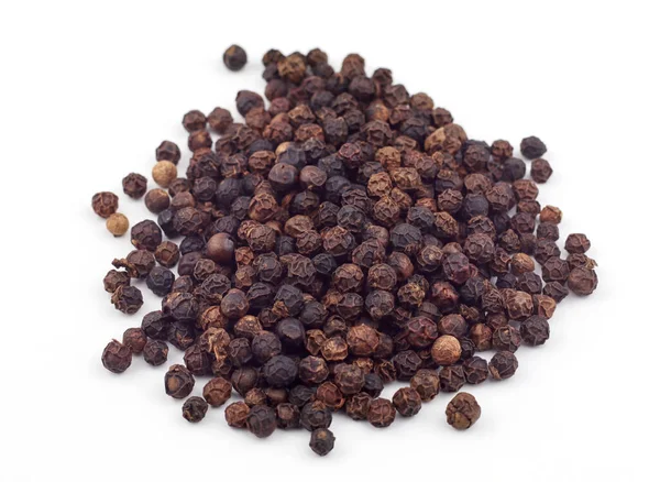 Black Pepper White Background — Stock Photo, Image