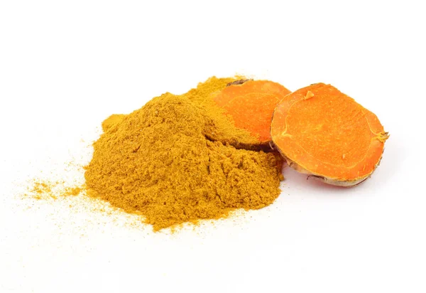 Turmeric Turmeric Powder White Background Stock Photo