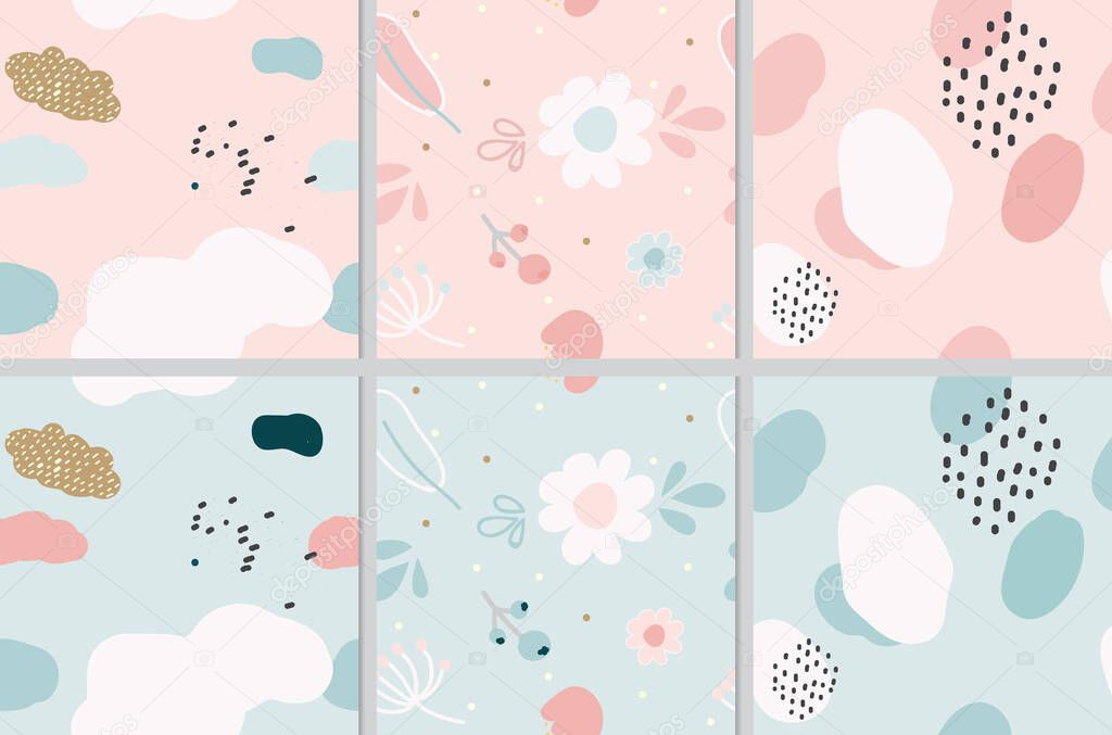 pastel memphis seamless pattern collection eps10 vectors illustration