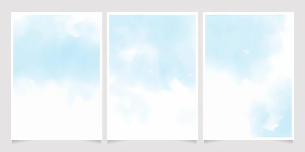 Güzel, yumuşak, sulu boya, ıslak yıkama 5x7 davetiye arkaplan şablonu koleksiyonu