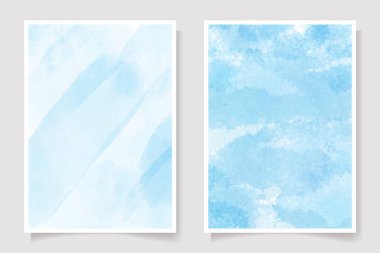 Güzel lacivert suluboya ıslak yıkama Smaç 5x7 davet kartı arkaplan şablonu koleksiyonu