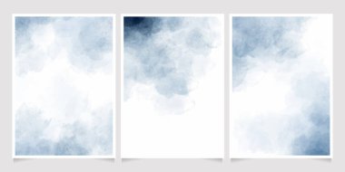 Çivit mavisi sulu yıkama, 5x7 davetiye arkaplan şablonu koleksiyonu 