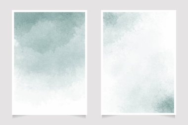 Pastel yeşil suluboya yıkama kağıdı 5x7 davet kartı arkaplan şablonu koleksiyonuna sıçradı