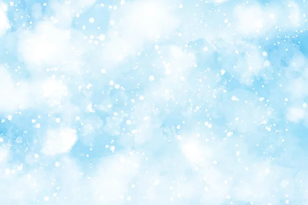 Astratto Acquerello Neve Caduta Sfondo Natale Inverno — Vettoriale Stock