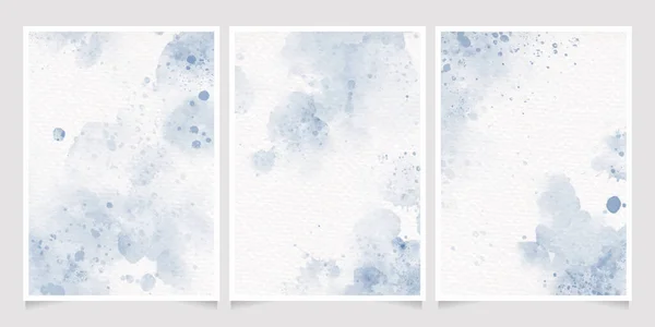 Navy Indigo Blue Watercolor Wet Wash Splash Paper Birthday Wedding — Stockvektor