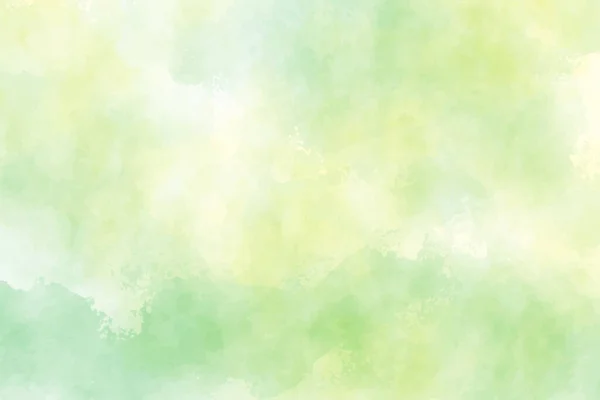 春天的黄色和绿色水彩画背景 — 图库矢量图片