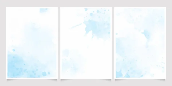 Krásná Námořní Modrá Akvarel Mokré Praní Splash 5X7 Pozvánka Karta — Stockový vektor