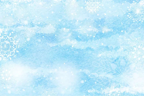 Acuarela Nieve Caída Escena Para Invierno Navidad Abstracto Fondo — Vector de stock