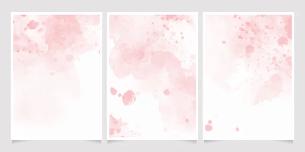 Roze Aquarel Nat Wassen Plons 5X7 Uitnodiging Kaart Achtergrond Template — Stockvector