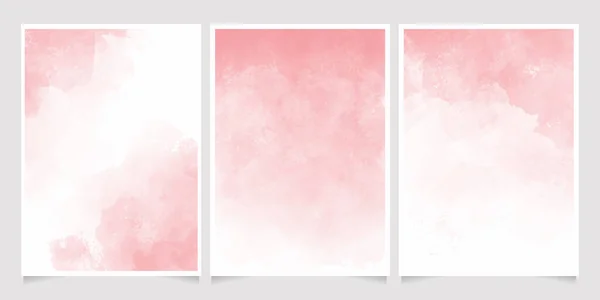 Pembe suluboya ıslak yıkama 5x7 davetiye arkaplan şablonu koleksiyonu