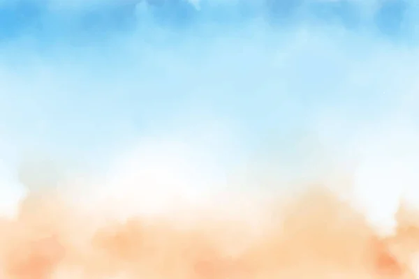 Modrá Obloha Písek Pláž Akvarel Pozadí — Stockový vektor