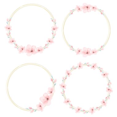 suluboya kiraz çiçeği altın çelenk koleksiyonu