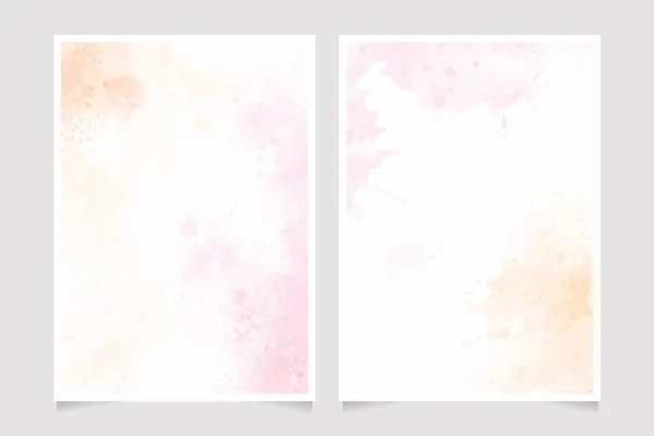 Roze Goud Aquarel Plons Achtergrond 5X7 Uitnodiging Kaart Template Collectie — Stockvector