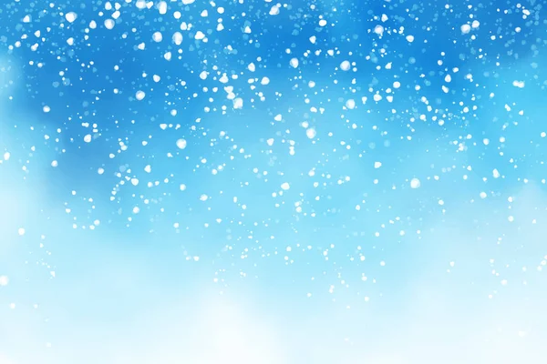 Aquarell Blauer Himmel Mit Fallendem Schnee Hintergrund Digitale Malerei Eps10 — Stockvektor