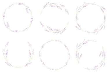  suluboya lavanta çelenk koleksiyonu çizimi