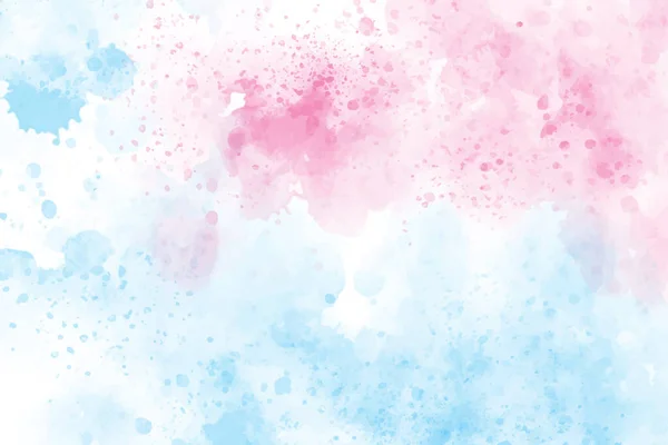 Farbtöne Blau Und Rosa Aquarell Wash Splash Hintergrund — Stockvektor