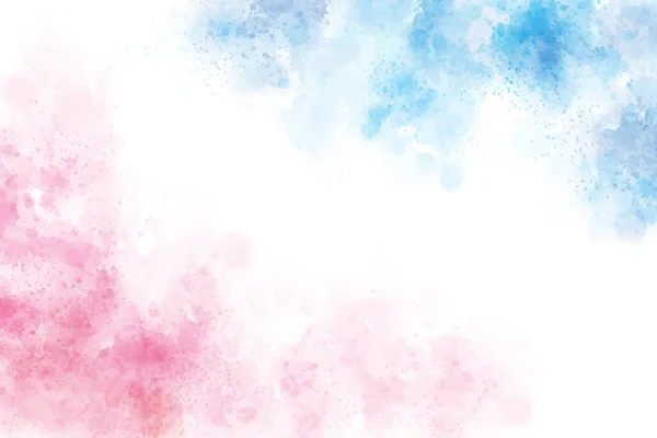 2トーン青とピンクの水彩ウォッシュスプラッシュ背景 — ストックベクタ