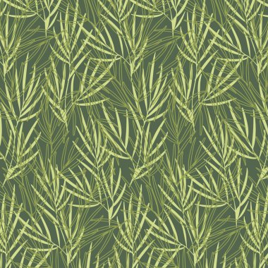Palmiye dallarının kusursuz deseni. Kumaş, baskı, duvar kağıdı, ambalaj, tekstil, baskı, poster tasarımı.