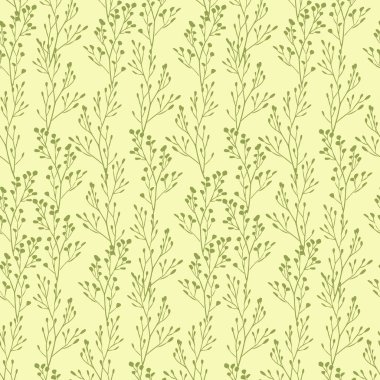 Yapraklı bir dalın kusursuz deseni. Siluet. Kumaş, baskı, duvar kağıdı, ambalaj, poster, ilaç, güzellik, kartpostallar için tasarım.