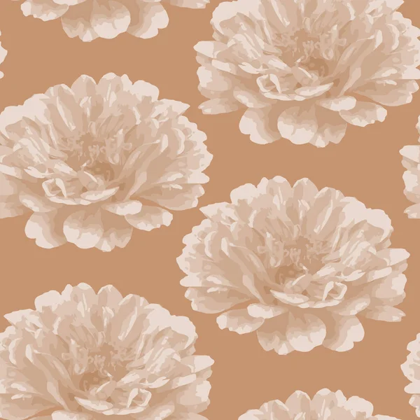 Vektornahtloses Muster Von Chrysanthemenblüten Rosa Blume Auf Orangefarbenem Hintergrund Design — Stockvektor