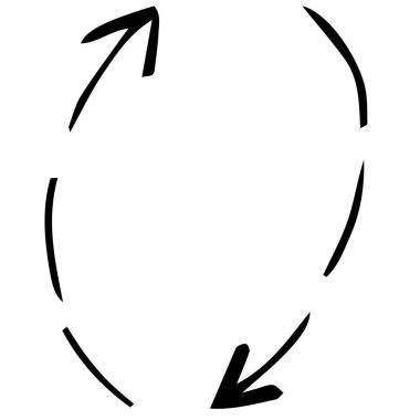 Vektör simgesi, elle çizilmiş ok, karalama.