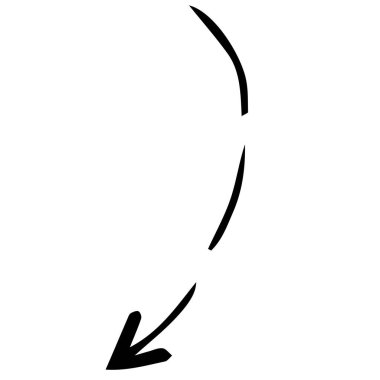 Vektör simgesi, elle çizilmiş ok, karalama.