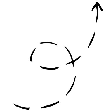 Vektör simgesi, elle çizilmiş ok, karalama.