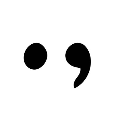 Vektör simgesi, elle çizilmiş nokta ve virgül, karalama.