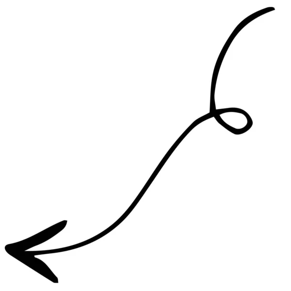 Icona Vettoriale Freccia Disegnata Mano Scarabocchio — Vettoriale Stock
