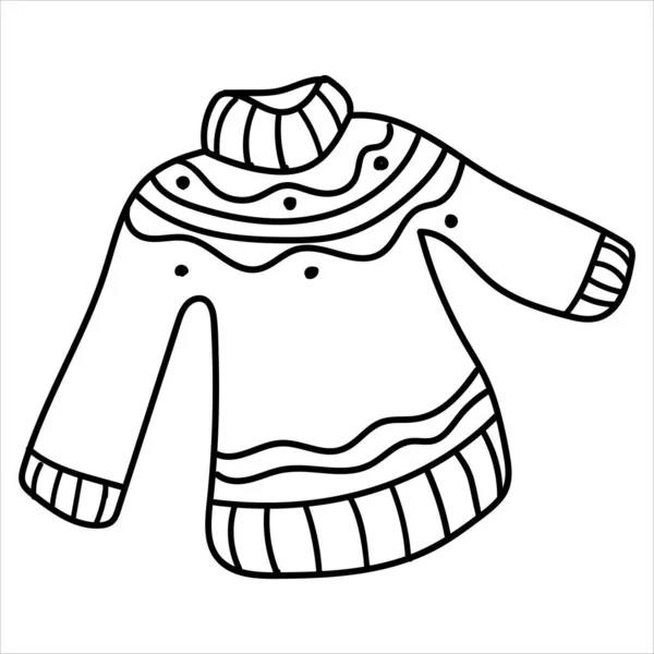 Ilustración Vectorial Suéter Invierno Con Dibujos Dibujados Mano Colección Año — Vector de stock