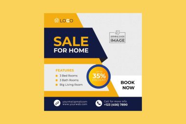 Ev sosyal medya gönderi şablonu için satış