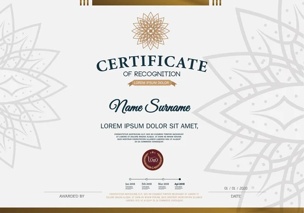 Certificate of RECOGNITION frame design template layout template in A4 size — стоковый вектор