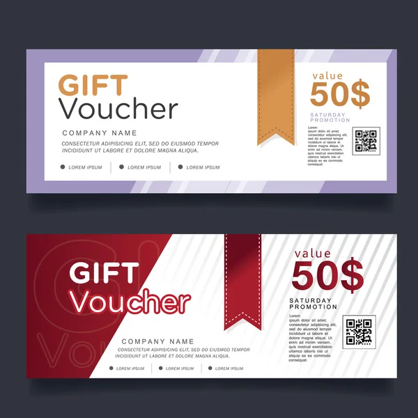 Regalo voucher diseño vector plantilla — Archivo Imágenes Vectoriales