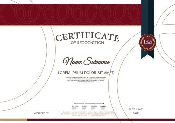 Certificate of RECOGNITION frame design template layout template in A4 size — стоковый вектор