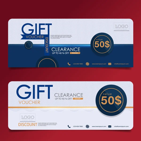 Gift voucher ontwerpsjabloon vector — Stockvector