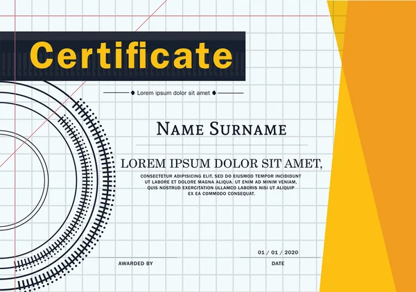 Zertifikat-Design-Vorlage Layout-Vorlage in der Größe A4 — Stockvektor