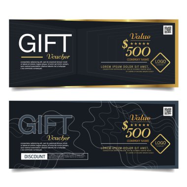 Fiş şablon şablon hediye çeki kupon indirim Modern tasarım, vektör çizim hediye