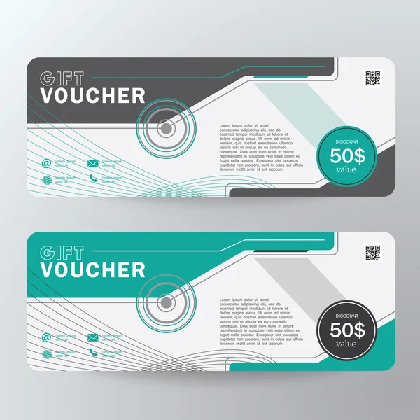Gift Voucher Premier Color Voucher, Gift certificate, Coupon template. — Stock Vector